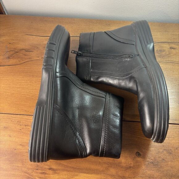 Ecco Mens 43 US 9/9.5 City Leather Low Boots Square Toe Cotton Sherpa Lining main image 4
